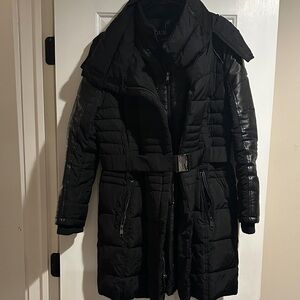 Guess by Marciano Black Belted Puffer Jacket